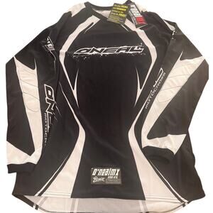 O'Neal Element MX Motocross Jersey Mens Large Black White Off Road Dirt Bike NWT